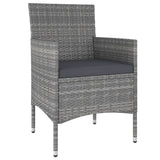 5 Piece Patio Lounge Set Poly Rattan Gray