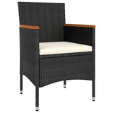 5 Piece Patio Lounge Set Poly Rattan Black