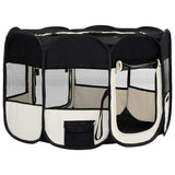 Foldable Dog Playpen with Carrying Bag Black 43.3"x43.3"x22.8"