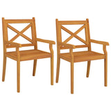 3 Piece Patio Dining Set Solid Wood Acacia