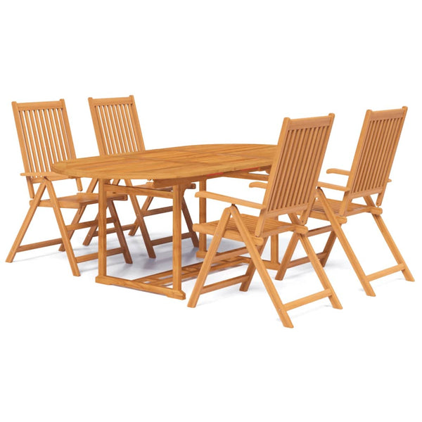 5 Piece Patio Dining Set Solid Acacia Wood