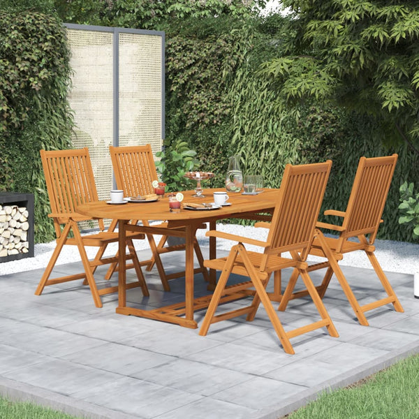 5 Piece Patio Dining Set Solid Acacia Wood