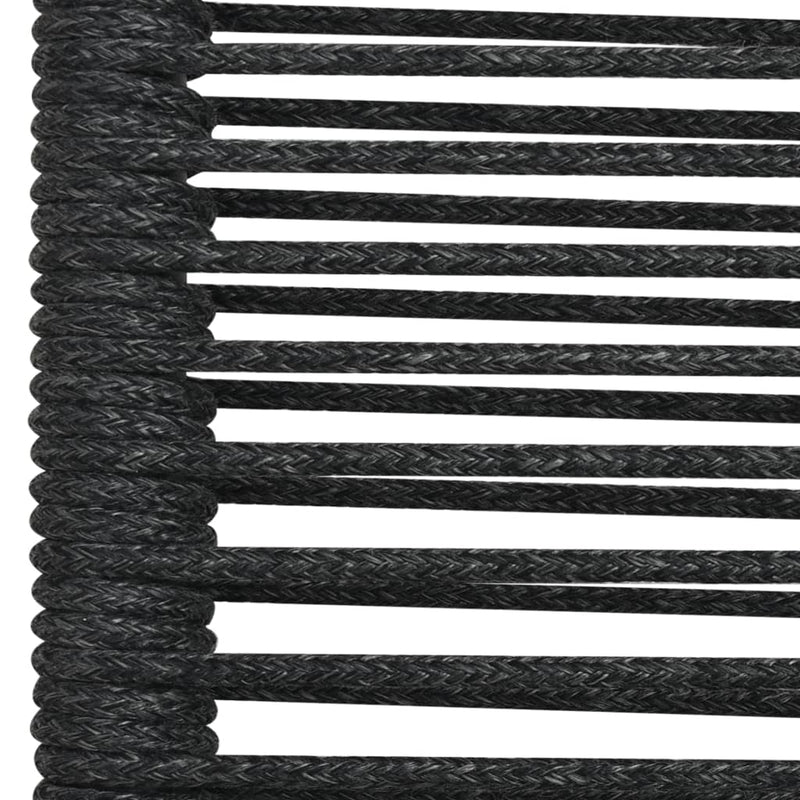 5 Piece Patio Dining Set Cotton Rope and Steel Black