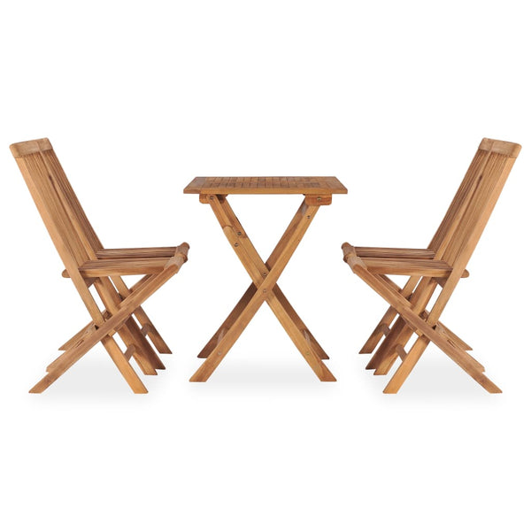 5 Piece Folding Patio Dining Set Solid Teak Wood