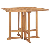 5 Piece Folding Patio Dining Set Solid Teak Wood