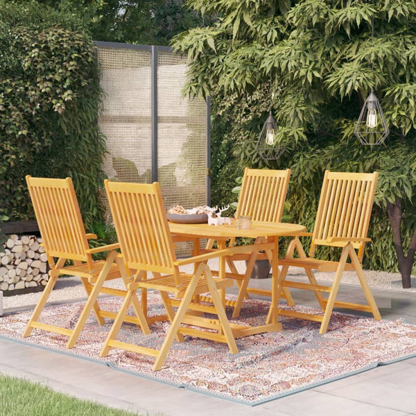 5 Piece Patio Dining Set Solid Teak Wood