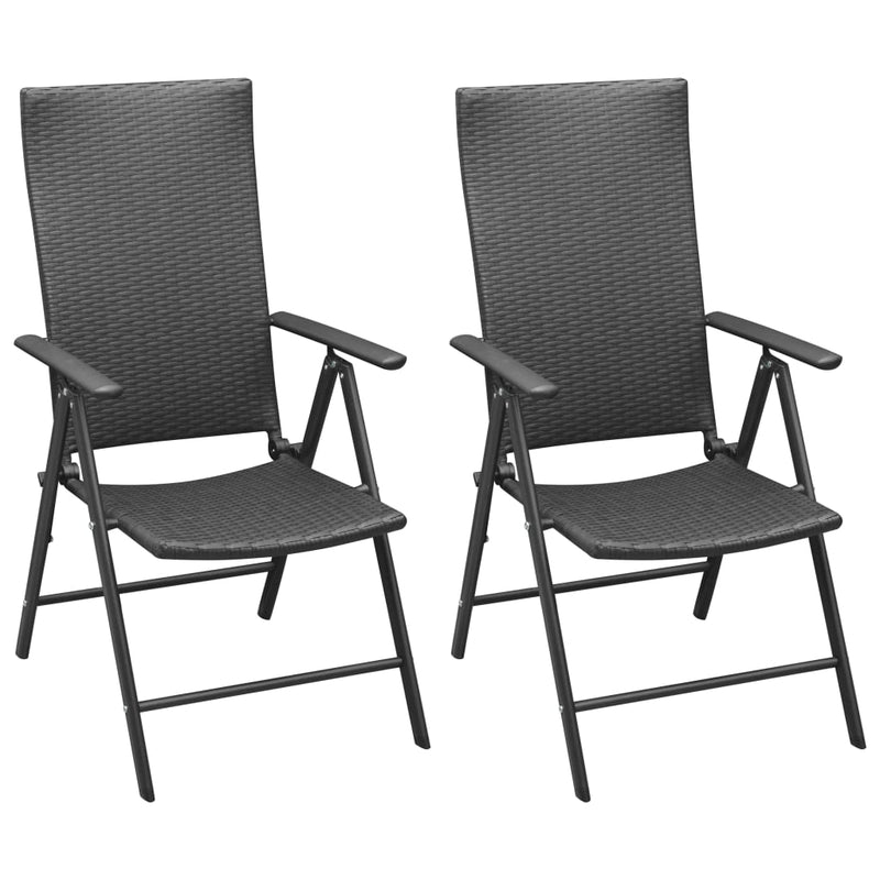 3 Piece Patio Dining Set Black