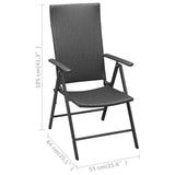 3 Piece Patio Dining Set Black