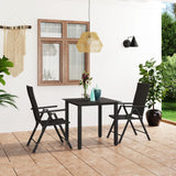 3 Piece Patio Dining Set Black