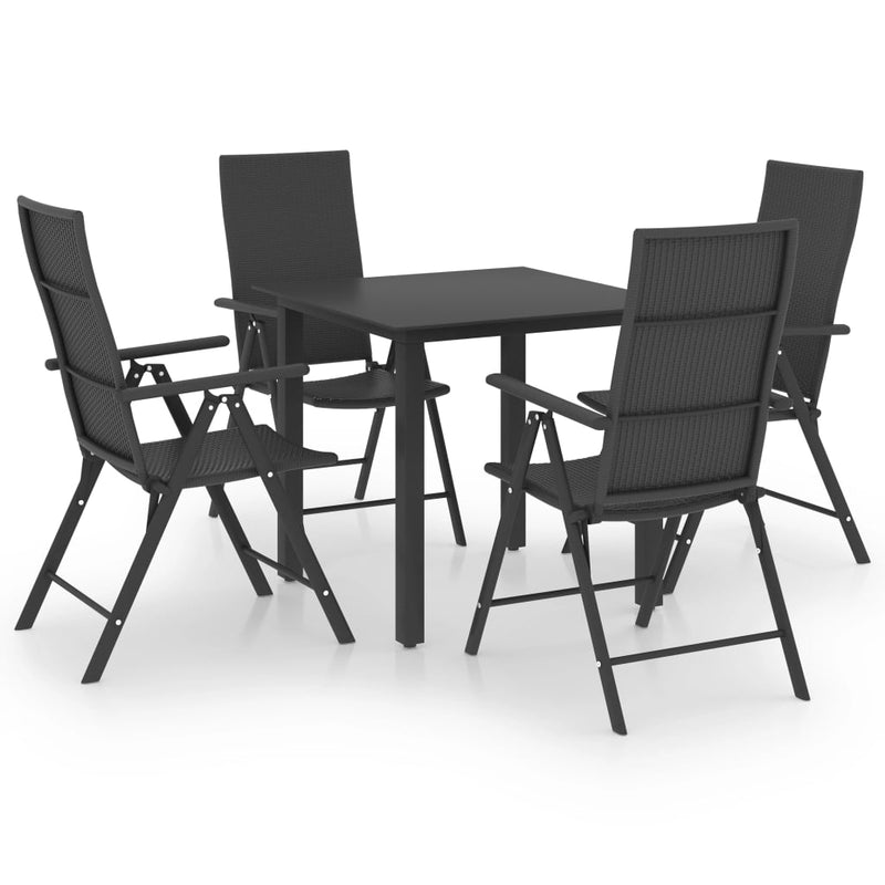 5 Piece Patio Dining Set Black