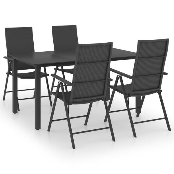 5 Piece Patio Dining Set Black