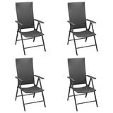 5 Piece Patio Dining Set Black and Brown