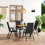 5 Piece Patio Dining Set Black and Brown