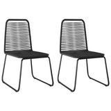 3 Piece Patio Dining Set PVC Rattan Black