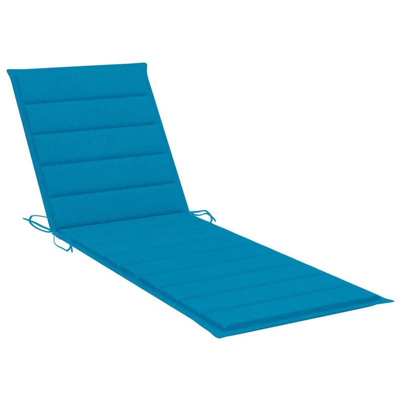 Patio Sun Lounger with Cushion Solid Wood Acacia