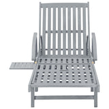 Patio Sun Lounger with Cushion Solid Wood Acacia