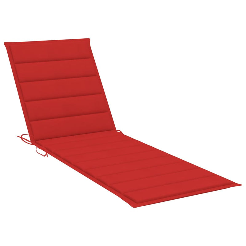 Patio Sun Lounger with Cushion Solid Acacia Wood