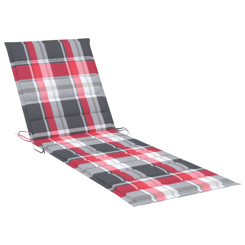 Patio Sun Lounger with Cushion Solid Acacia Wood