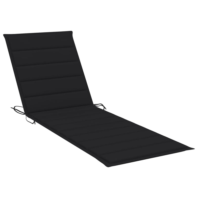 Patio Sun Lounger with Cushion Gray Solid Acacia Wood