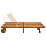 2-Person Patio Sun Lounger with Cushions Solid Acacia Wood