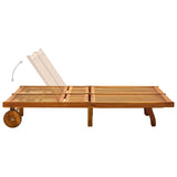 2-Person Patio Sun Lounger with Cushions Solid Wood Acacia