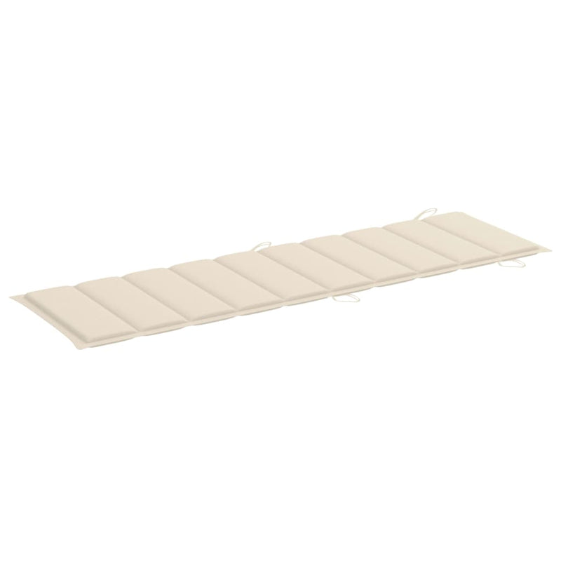 Patio Sun Lounger with Cushion Solid Acacia Wood