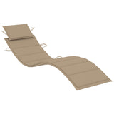 Patio Sun Lounger with Cushion Solid Acacia Wood