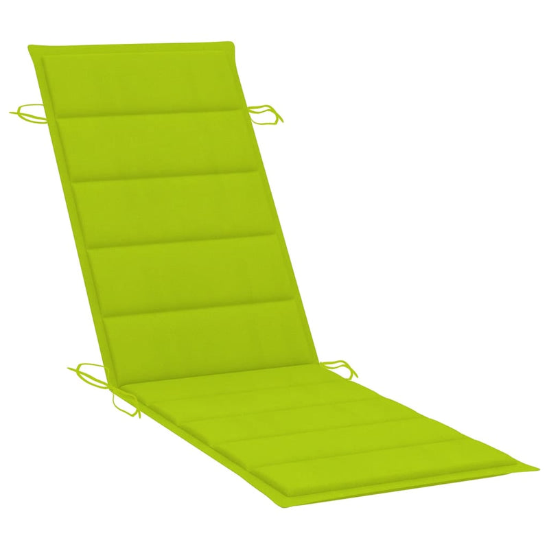 Patio Sun Lounger with Cushion Solid Acacia Wood