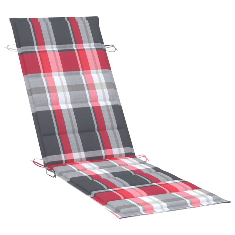 Patio Sun Lounger with Cushion Solid Acacia Wood