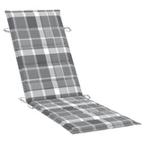 Patio Sun Lounger with Cushion Solid Acacia Wood