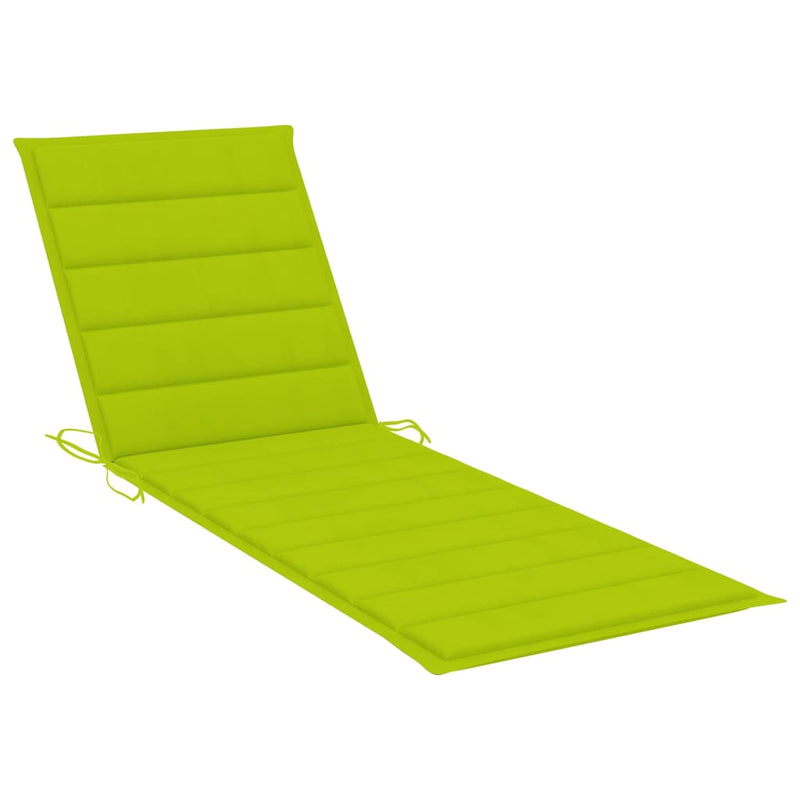 Patio Sun Lounger with Table and Cushion Solid Acacia Wood