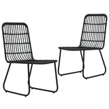 3 Piece Patio Dining Set Poly Rattan and Glass