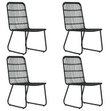 5 Piece Patio Dining Set Poly Rattan and Glass