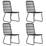 5 Piece Patio Dining Set Poly Rattan and Glass