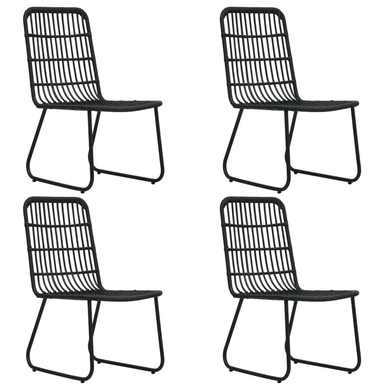 5 Piece Patio Dining Set Poly Rattan and Glass