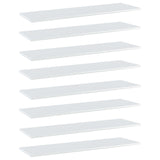 Bookshelf Boards 8 pcs High Gloss White 39.4"x11.8"x0.6" Engineered Wood