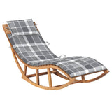 Rocking Sun Lounger with Cushion Solid Teak Wood