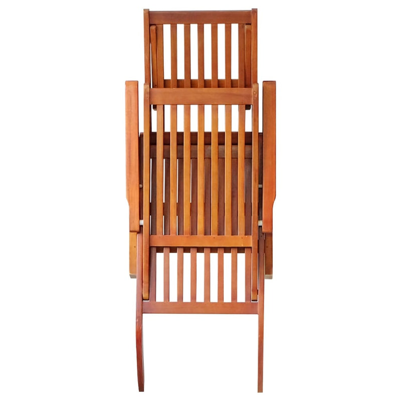 Patio Deck Chair with Footrest and Cushion Solid Acacia Wood