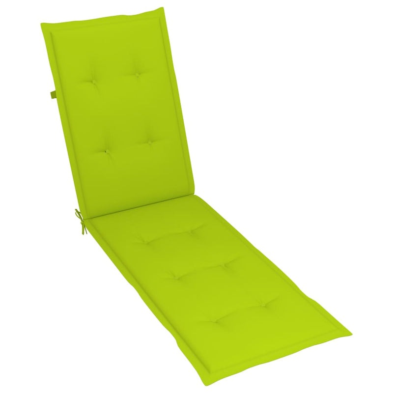 Patio Deck Chair with Footrest and Cushion Solid Wood Acacia