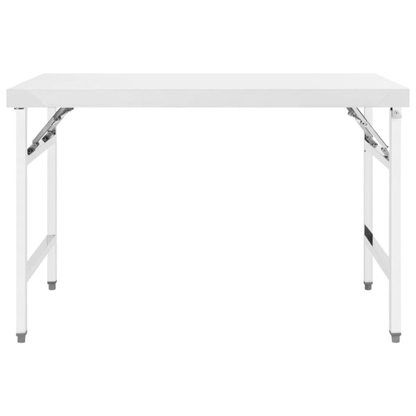 Kitchen Folding Work Table 47.2"x24"x32" Stainless Steel