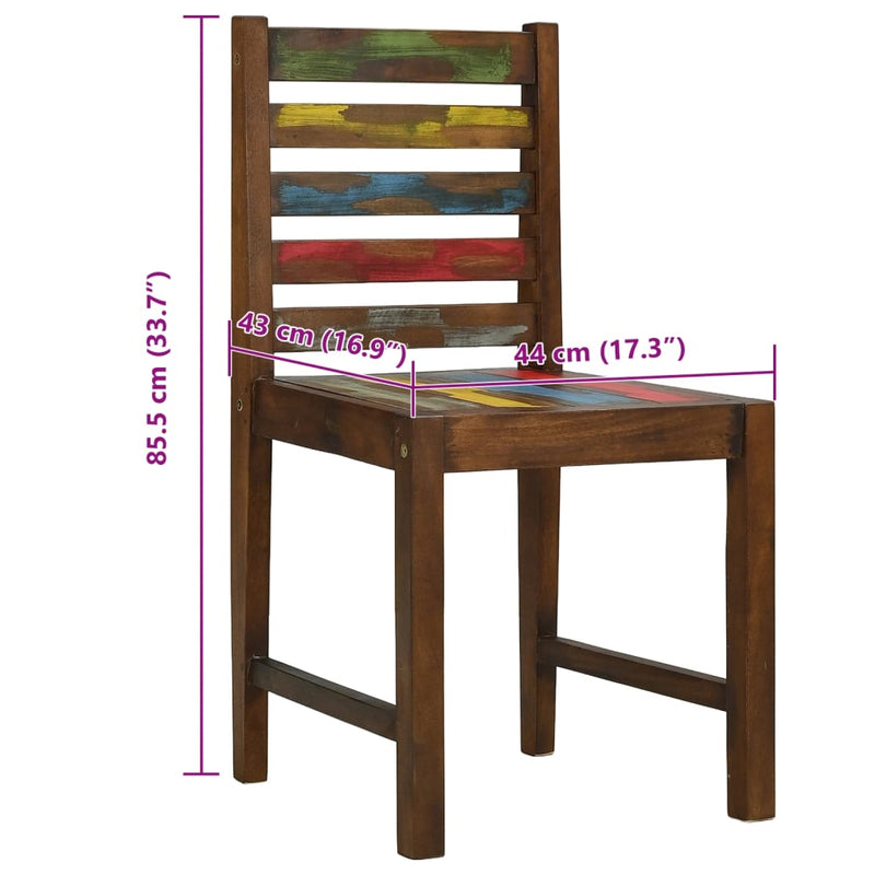 Dining Chairs 2 pcs Solid Reclaimed Wood