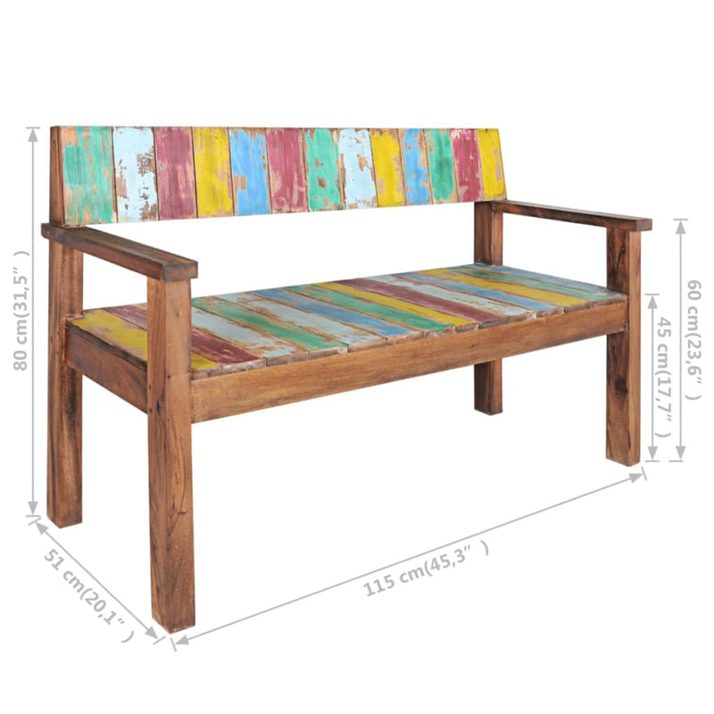 Bench 45.3" Solid Reclaimed Wood