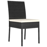 3 Piece Patio Dining Set Poly Rattan Black