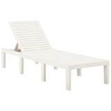 Sun Lounger with Cushion Plastic White