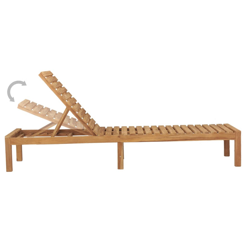 Sun Lounger Solid Teak Wood