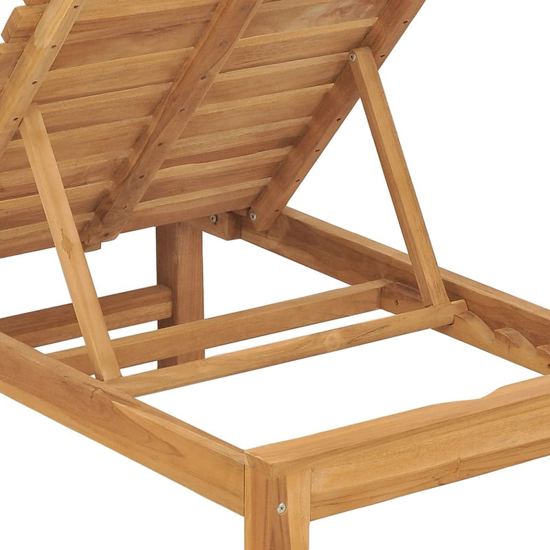 Sun Lounger Solid Teak Wood