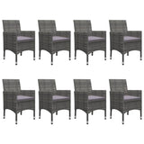 9 Piece Patio Dining Set Gray