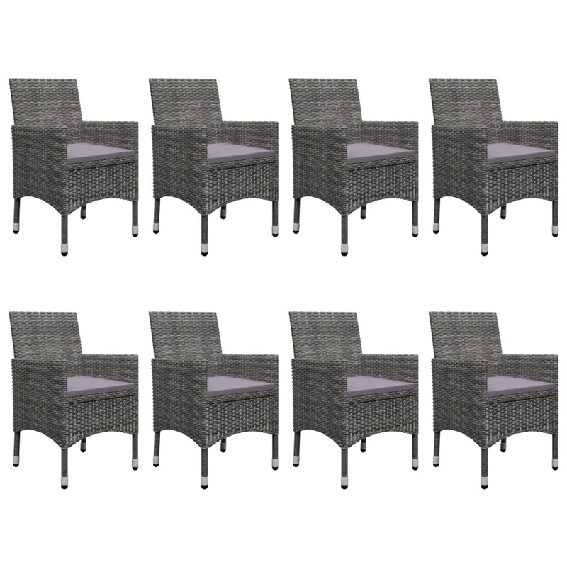 9 Piece Patio Dining Set Gray