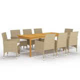 9 Piece Patio Dining Set Beige