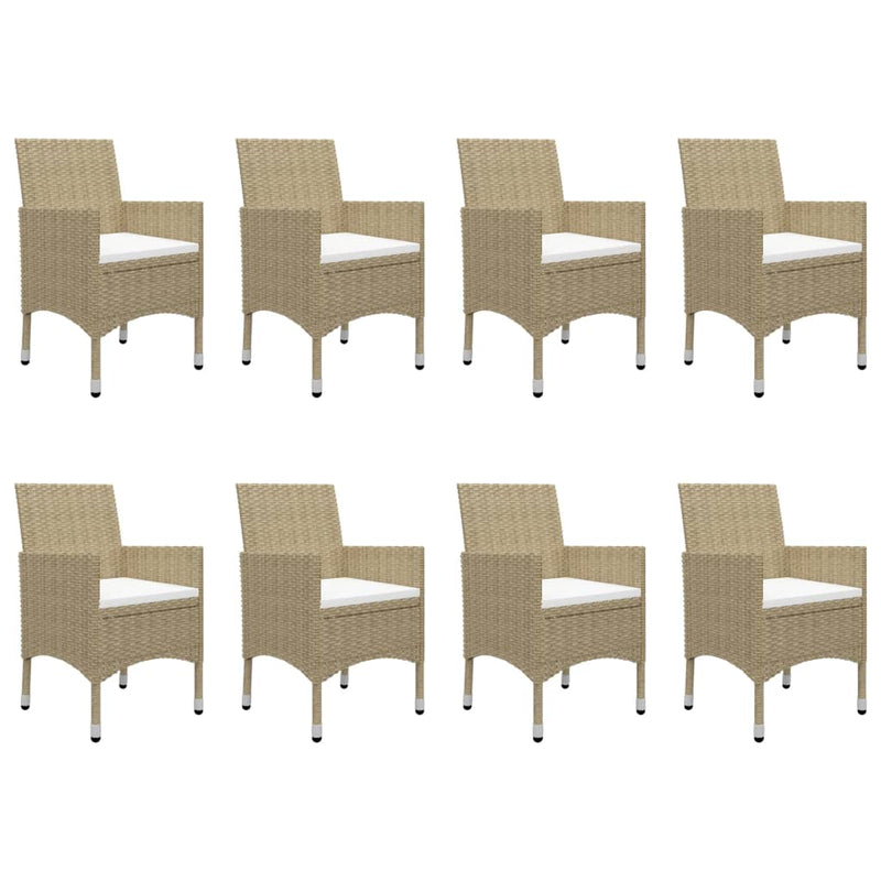 9 Piece Patio Dining Set Beige